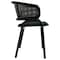 Leisuremod Ervilla Dining Armchair in Black Steel Frame with Black Wicker Back and Black Seat ECBL-20BL-BL - alternate 9