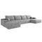 Homeroots 135" Gray Corduroy Modular Compression Foam Sofa With Ottoman And Toss Pillows 712947 - alternate 1