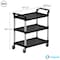 Amgood 42inx20in Utility/Bussing Cart, Three Shelves. Heavy-Duty Polypropylene, Black Shelves, Grey Posts AMG CART-PUC-4220-Z - alternate 8