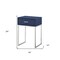 Homeroots 24" Silver Metallic And Navy Blue End Table With Drawer 543907 - alternate 8