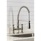 Kingston Brass Double-Handle Deck-Mount Pre-Rinse Bridge Kitchen Faucet, Polished Nickel GS1276BPL - alternate 6
