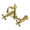 Kingston Brass Two-Handle Wall Mount Bridge Kitchen Faucet, Brushed Brass KS2447AX - alternate 1