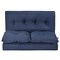 Homeroots 77" Navy Blue Fabric Convertible Futon Sofa Chaise 601951 - alternate 1