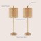 Jonathan Y Celerie 27.5" Coastal Bohemian Rattan/Iron Scalloped Buffet LED Table Lamp w/Pull Chain, Natural, 2PK JYL1138A-SET2 - alternate 8