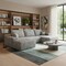 Homeroots 107" Gray Corduroy Modular Compression Foam Sofa With Ottoman And Toss Pillows 712955 - alternate 5