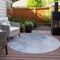 Homeroots 8' Navy Blue And Denim Blue Round Ombre Washable Indoor Outdoor Area Rug 577910 - alternate 7