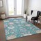 Homeroots 5' X 8' Teal Blue Pink And Ivory Floral Washable Indoor Outdoor Area Rug 605338 - alternate 6