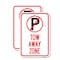 Signmission Tow Away Zone No Parking Symbol, 12'' X 18'' 2 Signs, Heavy Gauge Aluminum, 2PK A-1218-2PACK-22804 - alternate 1