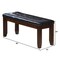 Homeroots 48in Black and Espresso Faux Leather and Wood Upholstered Bench 286541 - alternate 4