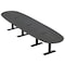 Skutchi Designs 16 Person Conference Table With Power Unit | 16' Boval Table | Harmony Series HAR-BOVL-48X192-T.BK-WA7949-EBLK - alternate 1