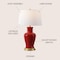 Jonathan Y Julian 29" Traditional Classic Ceramic Urn LED Table Lamp, Red JYL4026G - alternate 8