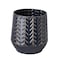Homeroots 7" Navy Organically Embossed Chevron Metal Vase 397572 - alternate 4