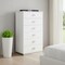Homeroots 32" White Manufactured Wood + Solid Wood Stainless Steel Six Drawer Chest 491543 - alternate 4