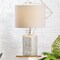Jonathan Y Emilia 24.5 in. Trellis Pattern Glass LED Table Lamp, Mercury Silver, 2PK JYL1063A - alternate 7