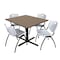 Regency Square Cain Breakroom Table W/ 4 M Stack Chairs, 48 in W, 48 in L, Noble Oak TB4848NO47GY - alternate 1