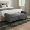 Homeroots 55in Dark Gray Corduroy and Solid Wood Upholstered Storage Bench With Flip Top 724172 - alternate 5