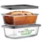 Nutrichef 4 Piece Glass Loaf Pan Set with Lids, Clear NCGL2LO - alternate 1