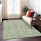 Homeroots 5' X 8' Green And Ivory Geometric Washable Indoor Outdoor Area Rug 583343 - alternate 8