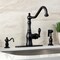 Kingston Brass Single-Handle Kitchen Faucet with Brass Side Sprayer, Matte Black GSY7700ACLBS - alternate 6