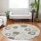 Homeroots 8' Beige Taupe And Tan Round Geometric Washable Indoor Outdoor Area Rug 616798 - alternate 7