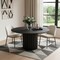 Homeroots 60" Black Solid Wood Pedestal Base Round Top Dining Table 721042 - alternate 5