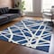 Homeroots 3' X 5' Navy Blue And Ivory Geometric Washable Indoor Outdoor Area Rug 600474 - alternate 7