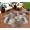 Homeroots 8' Brown And Ivory Round Southwestern Washable Indoor Outdoor Area Rug 587340 - alternate 9