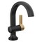 Delta Albion Single Handle Bathroom Faucet Matte Black / Champagne Bronze 15855LF-GZ - alternate 6