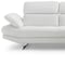 Homeroots 111" White Top Grain Leather Sofa Chaise With Silver Legs 320885 - alternate 6