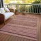 Homeroots 3' X 5' Pink And Taupe Striped Washable Indoor Outdoor Area Rug 615350 - alternate 7