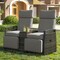 Homeroots 24" Brown Metal Outdoor Accent Chair with Storage with Brown Cushion 625687 - alternate 4