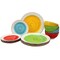 Gibson Home Confetti Band 12 Piece Mix and Match Round Ceramic Dinnerware Set in Assorted Colors 116932.12 - alternate 5