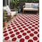 Homeroots 5' X 8' Red And Ivory Polka Dot Washable Indoor Outdoor Area Rug 614936 - alternate 1
