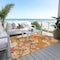 Homeroots 5' X 8' Orange Peach And Salmon Floral Washable Indoor Outdoor Area Rug 611205 - alternate 7