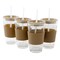 Mr. Coffee Sip Savvy 4 Piece 15 Ounce Silicone Sleeve Glass Cup Set w/ Lid and Straw in Brown 750123590M - alternate 1