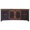Homeroots 70" Black Solid Wood Cabinet Enclosed Storage Distressed TV Stand 528710 - alternate 4