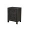 Homeroots 30" Black Solid Wood Distressed Carved Floral One Drawer Nightstand 569582 - alternate 1