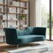 Homeroots 83" Green Velvet Curved Sofa With Gold Legs 480903 - alternate 6