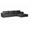 Baxton Studio Agnew Contemporary Light Beige Microfiber Right Facing Sectional Sofa 114-6161-6162 - alternate 1