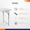 4Dock 4 Foot Heavy Duty Portable Folding Table, Dining Table, White FT002 - alternate 4