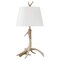 Homeroots 27" Brown Antlers Table Lamp With White Drum Shade 546133 - alternate 7