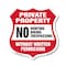 Signmission Private Property Shield Sign No Hunting, 12 Inch X 12 Inch, Plastic Sign SHI-P-12-450 - alternate 1