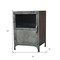 Homeroots 20in Silver Metal Accent Cabinet With Two Shelves 489017 - alternate 2