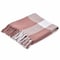 Homeroots 50" X 60" Pink Woven Cotton Checkered Throw Blanket with Fringe 516571 - alternate 9