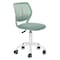 Homeroots Teal and White Adjustable Height Swivel Rolling Office Chair 568063 - alternate 9