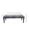 Homeroots 47in Blue And Cream Abstract Design Blue Leg Upholstered Bench 483464 - alternate 5