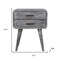Homeroots 22" Gray Solid Wood Two Drawer Nightstand 651872 - alternate 8