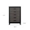Homeroots 32" Gray And Black Wood Five Drawer Dresser 564693 - alternate 6