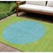 Homeroots 8' X 10' Lime Green And Blue Striped Washable Indoor Outdoor Area Rug 597178 - alternate 1