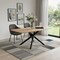 Homeroots 79" Natural and Black Wood and Iron Cross Leg Base Dining Table 631299 - alternate 6